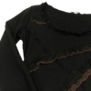 Mesh Top Vintage Czarny Falbanki (m)